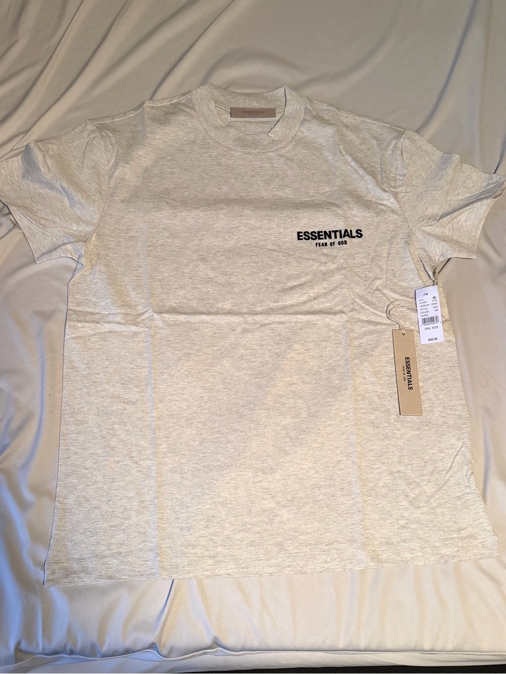 Fear of God Essentials Light Gray Short Sleeve Logo Tee